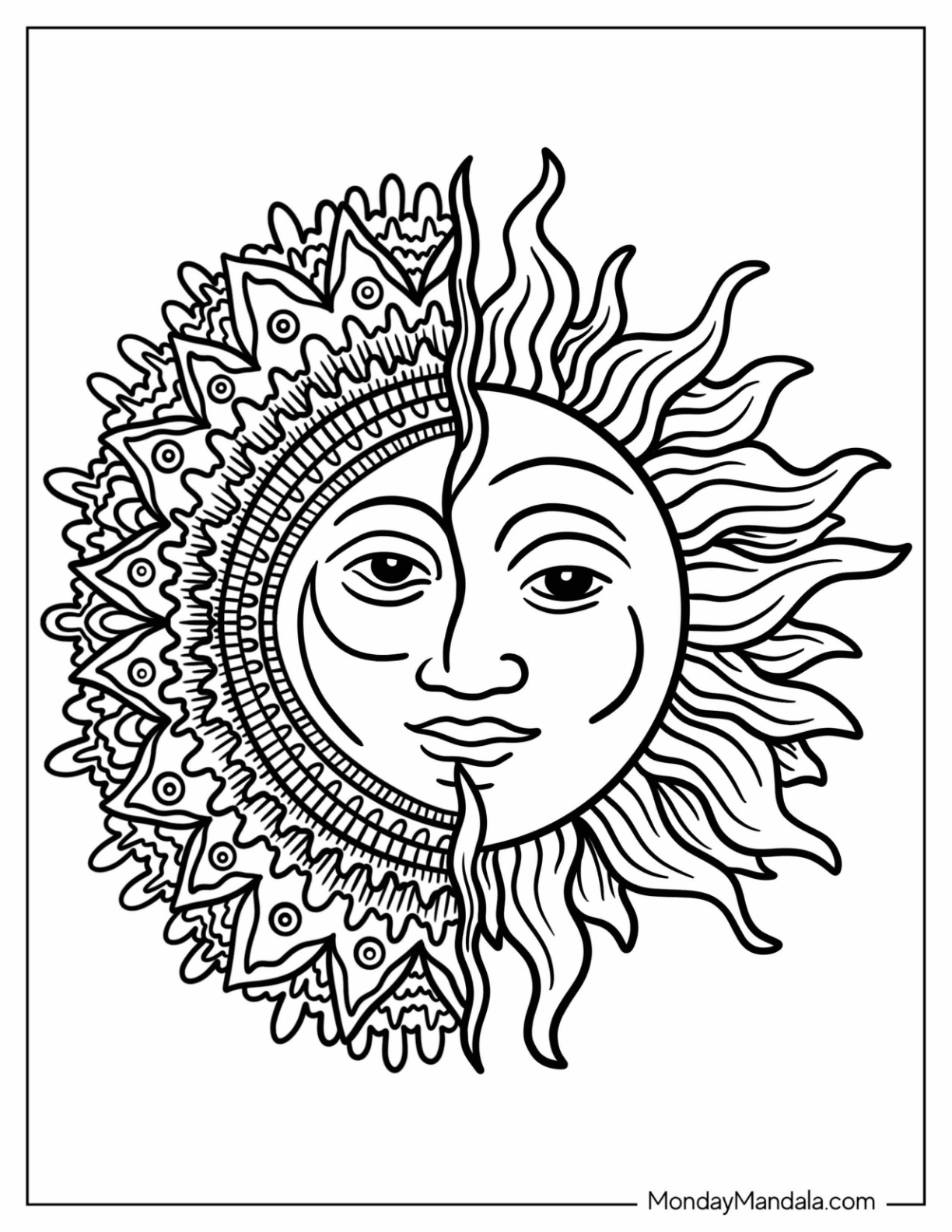 Printable Moon Coloring Pages