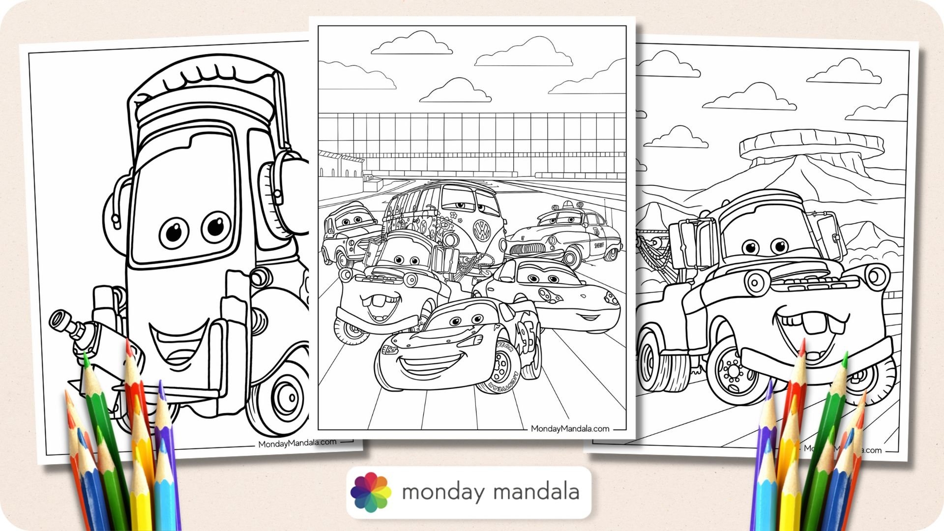 Cars Movie Coloring Pages Free