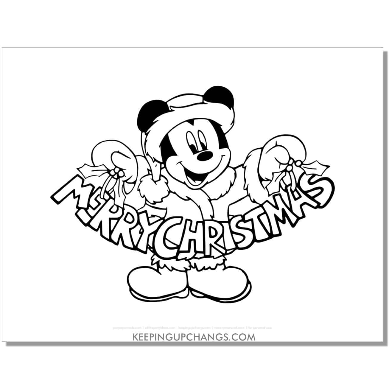 25 Free Mickey Mouse Christmas Coloring Pages Sheets TOP Printables 