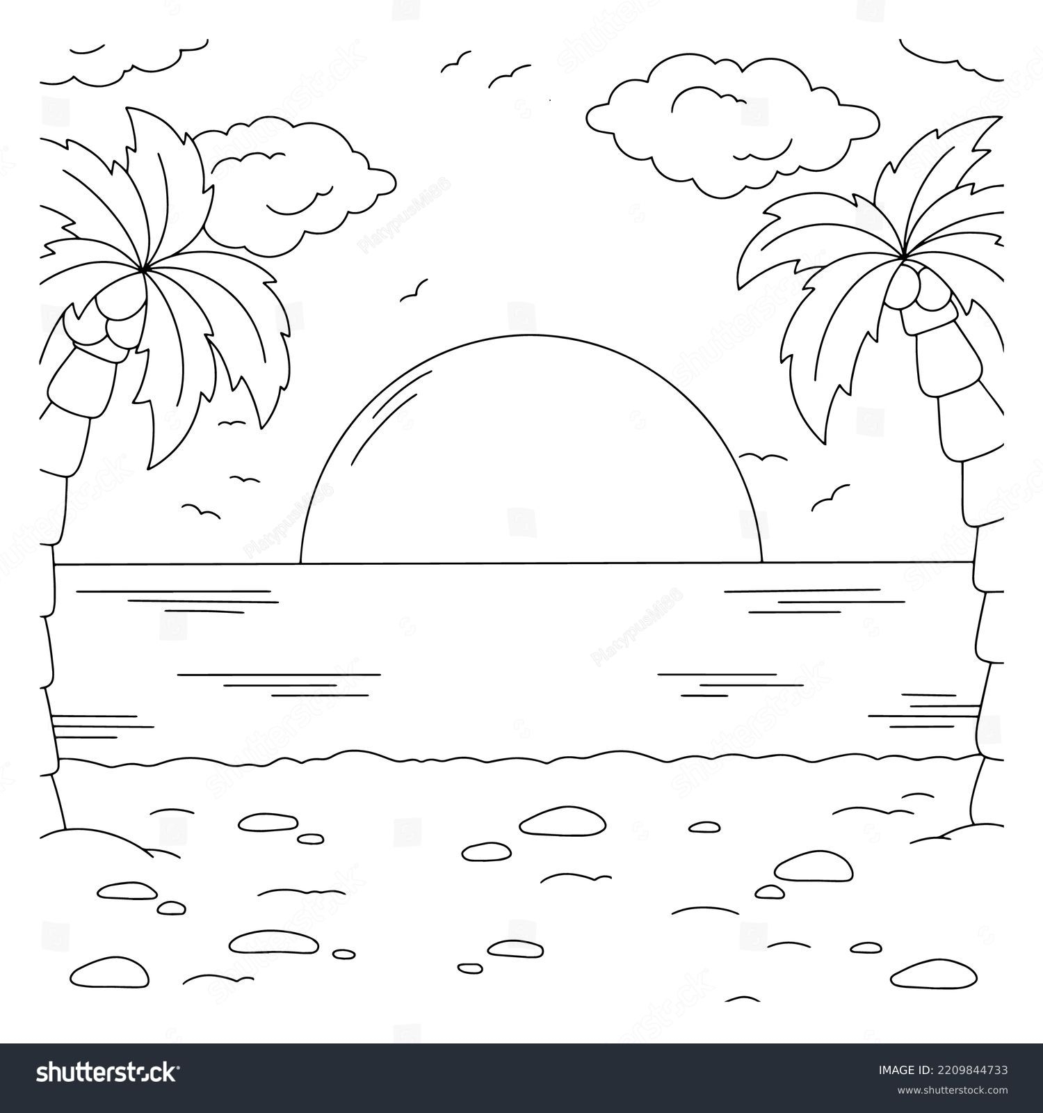28 Thousand Coloring Page Beach Royalty Free Images Stock Photos Pictures Shutterstock