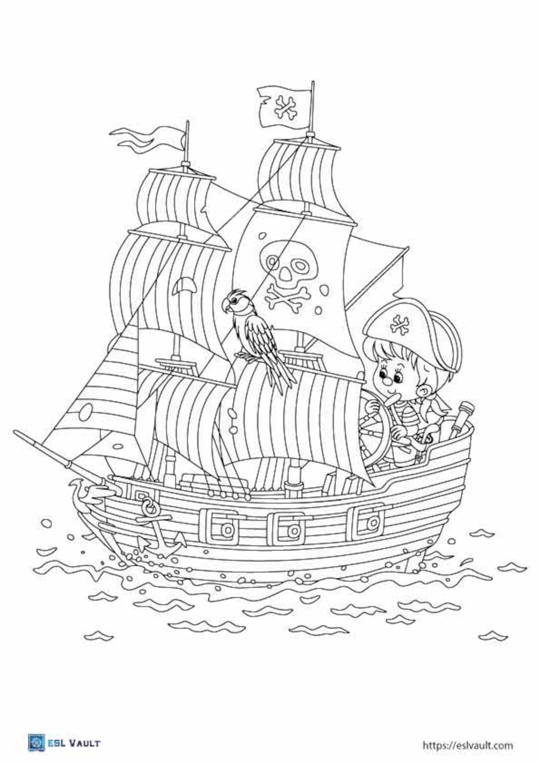 3 Pirate Ships Coloring Page Printable Coloring Sheet Ship Coloring Page Kids Gifts Instant Download Gifts For Kids Adult Coloring Kids Art Etsy UK