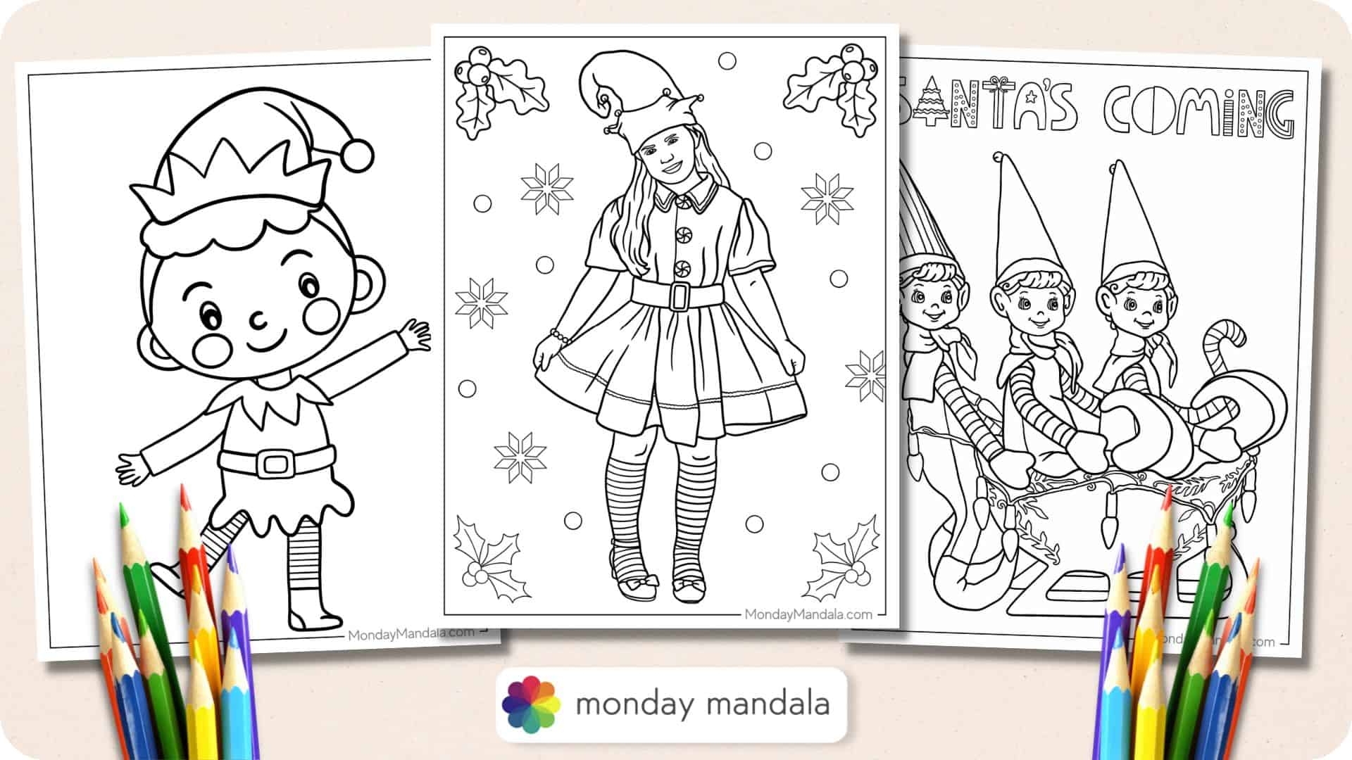 30 Elf Coloring Pages Free PDF PRintables 