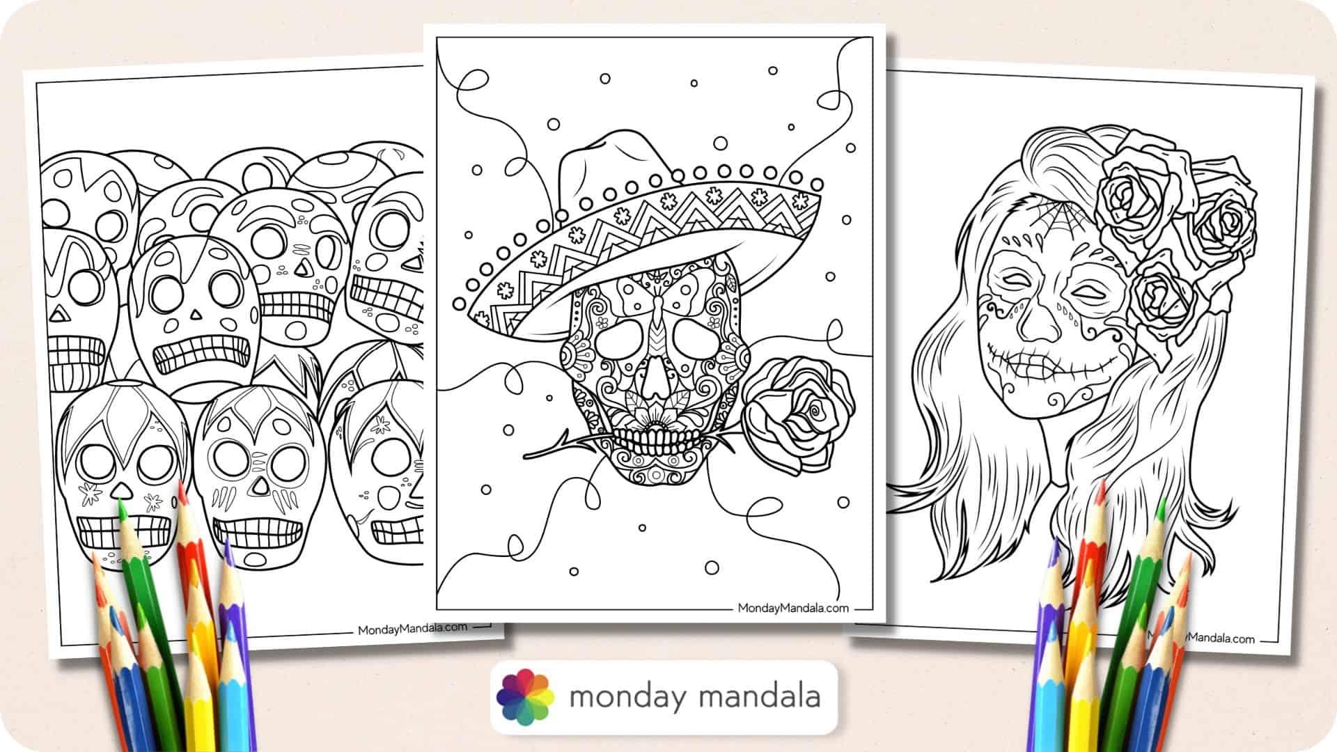 Skull Coloring Pages Printable Pdf