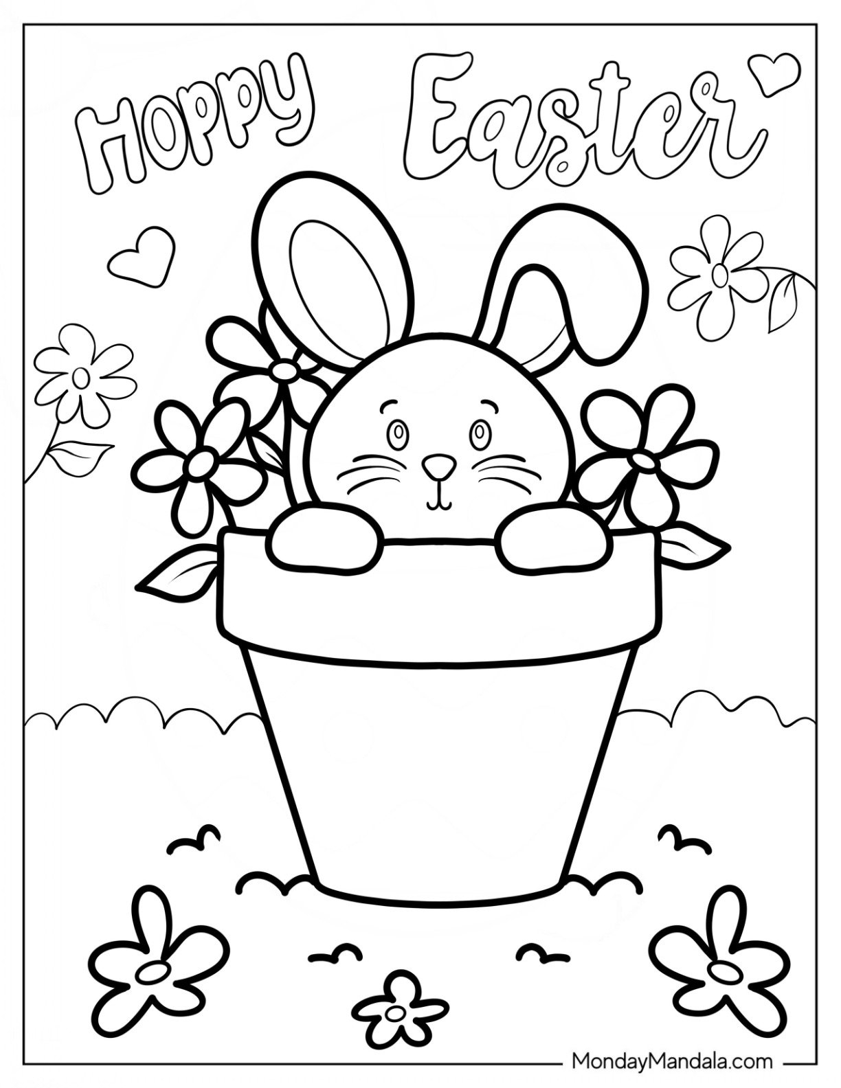 Printable Coloring Pages Easter Bunny
