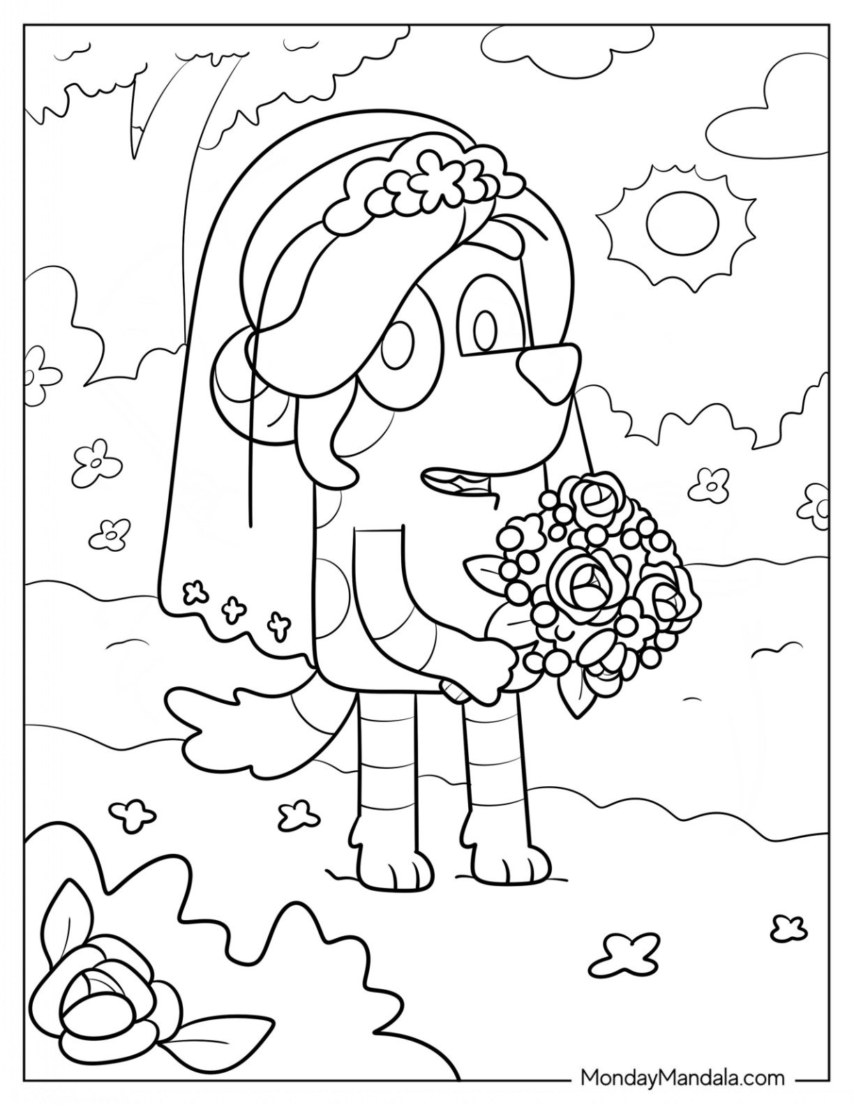 Bluey Color Pages Free