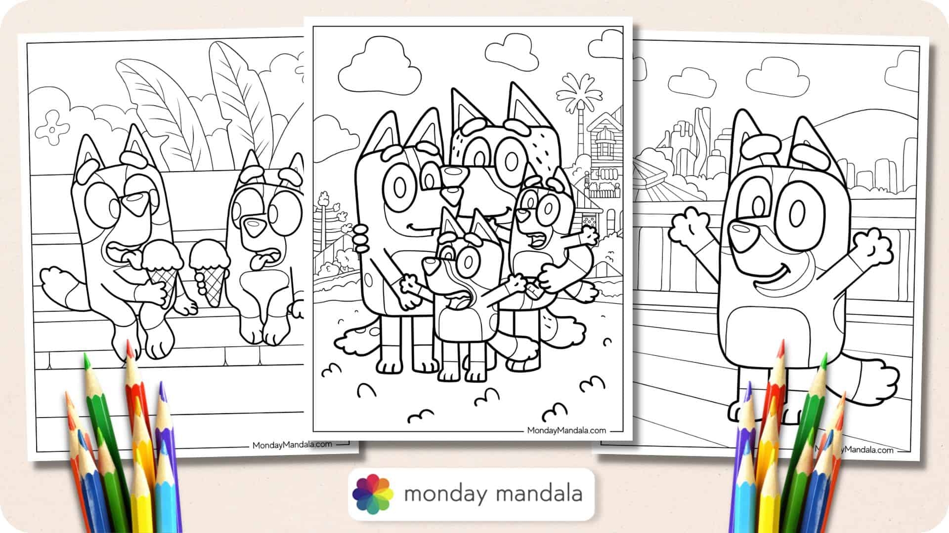 Free Printable Free Bluey Coloring Pages