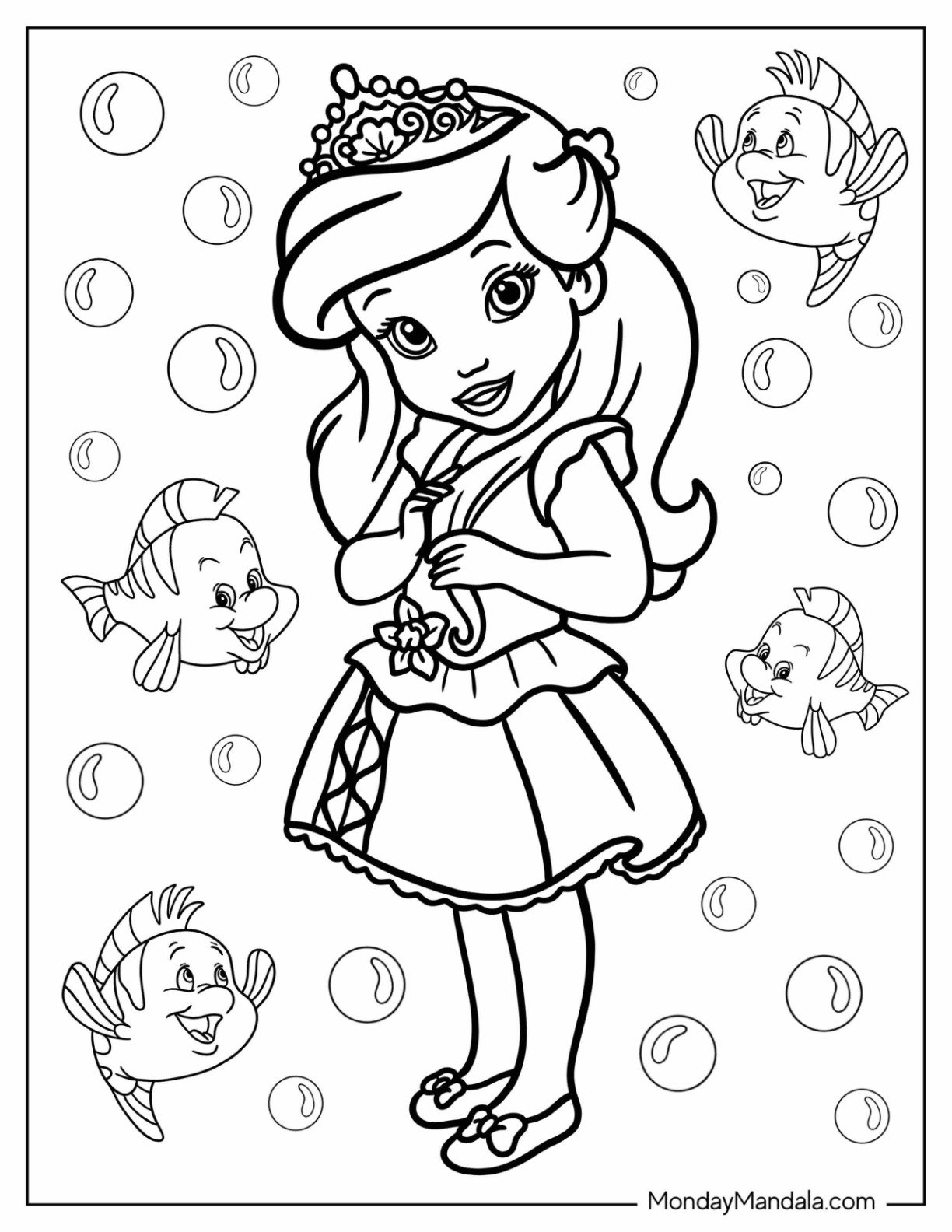 Ariel Free Printable Coloring Pages