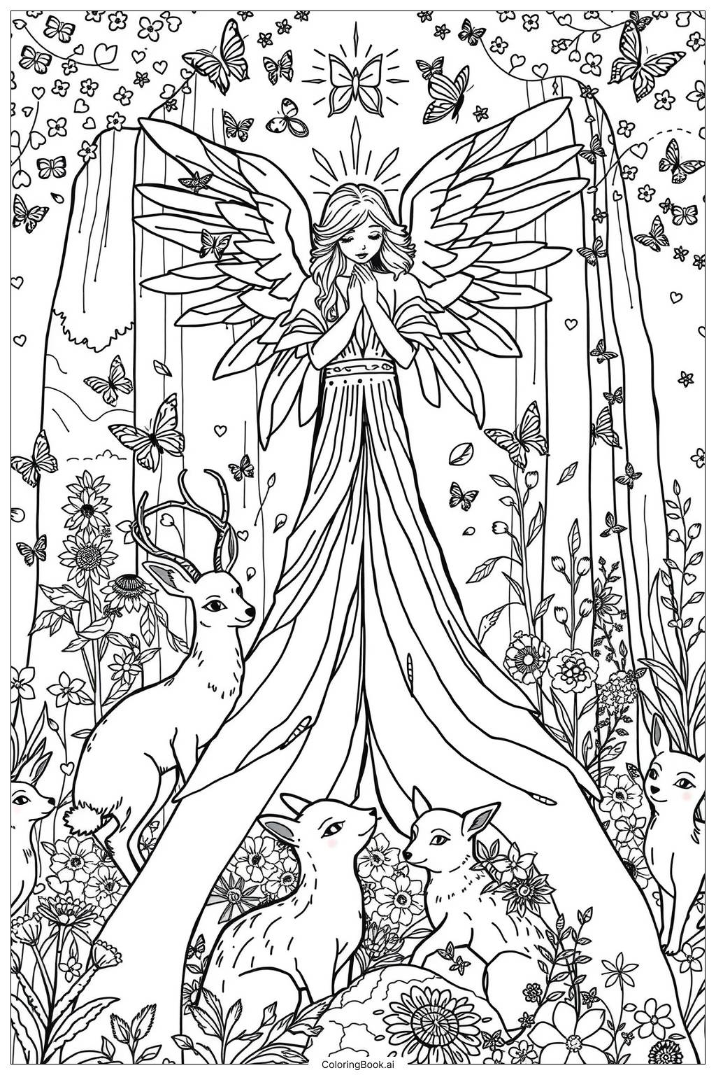 45 Angel Coloring Pages Free PDF PNG Printables 