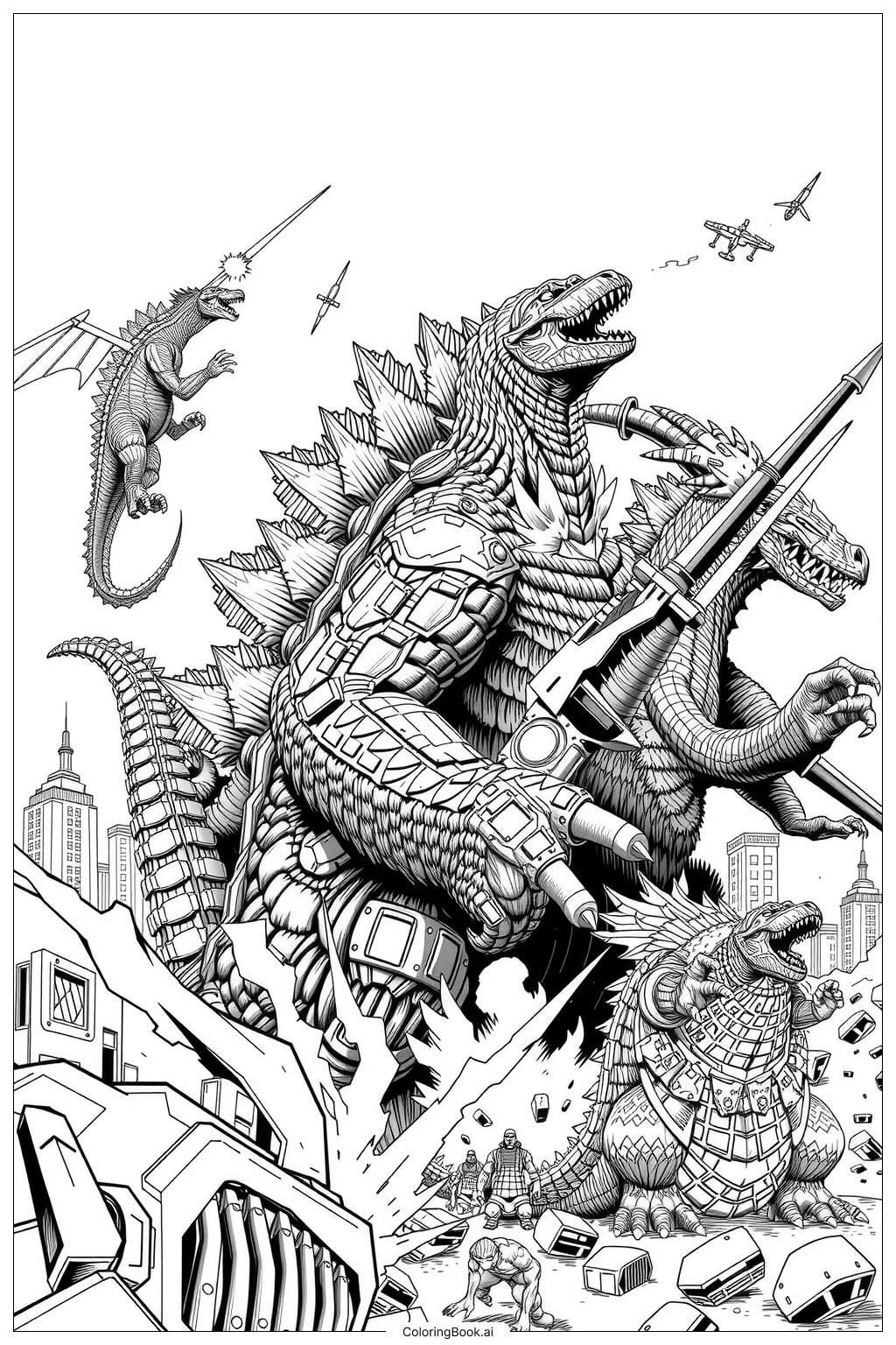 59 Godzilla Coloring Pages Free PDF U0026 PNG Printables 