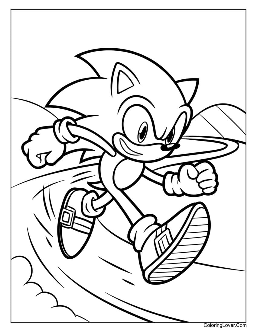 Printable Dark Sonic Coloring Pages