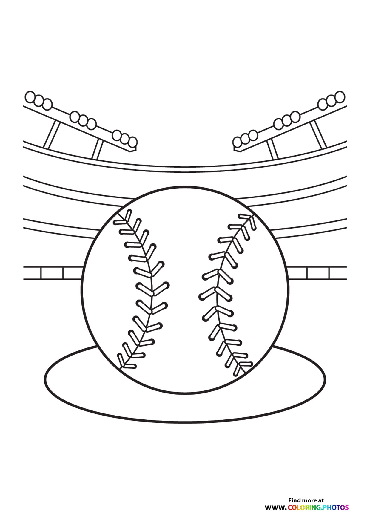 Baseball In Stadium Coloring Pages For Kids