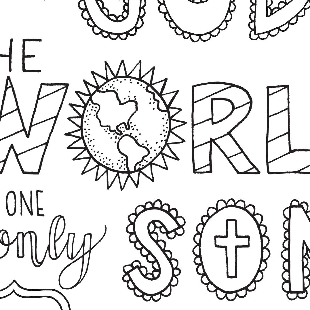 Bible Verse Coloring Page John 3 16 Printable Bible Coloring 