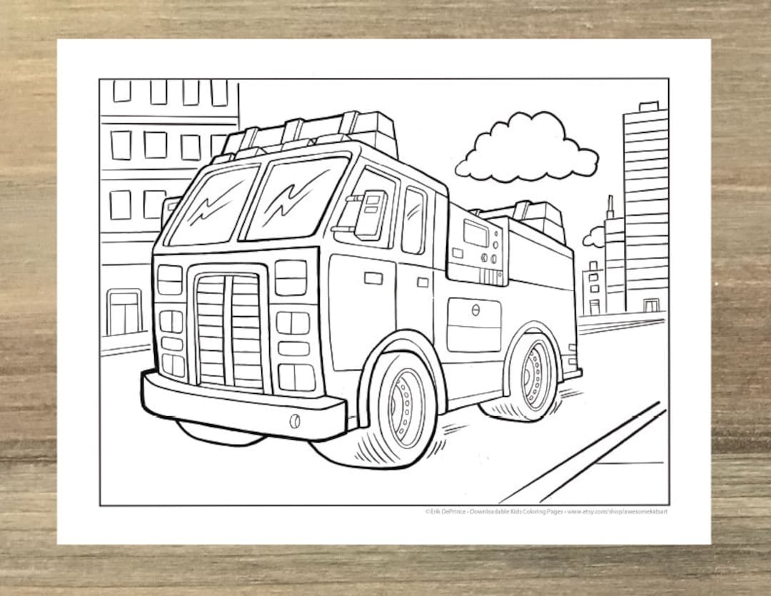 Fire Truck Coloring Page Printable