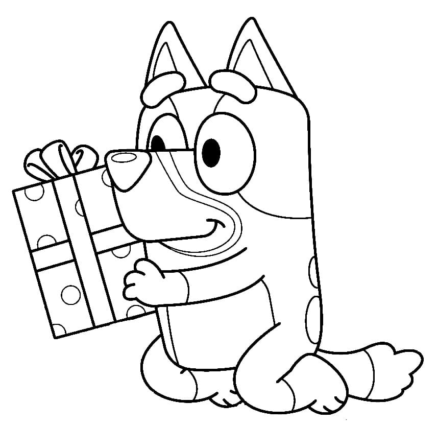 Bluey Christmas Coloring Pages Free