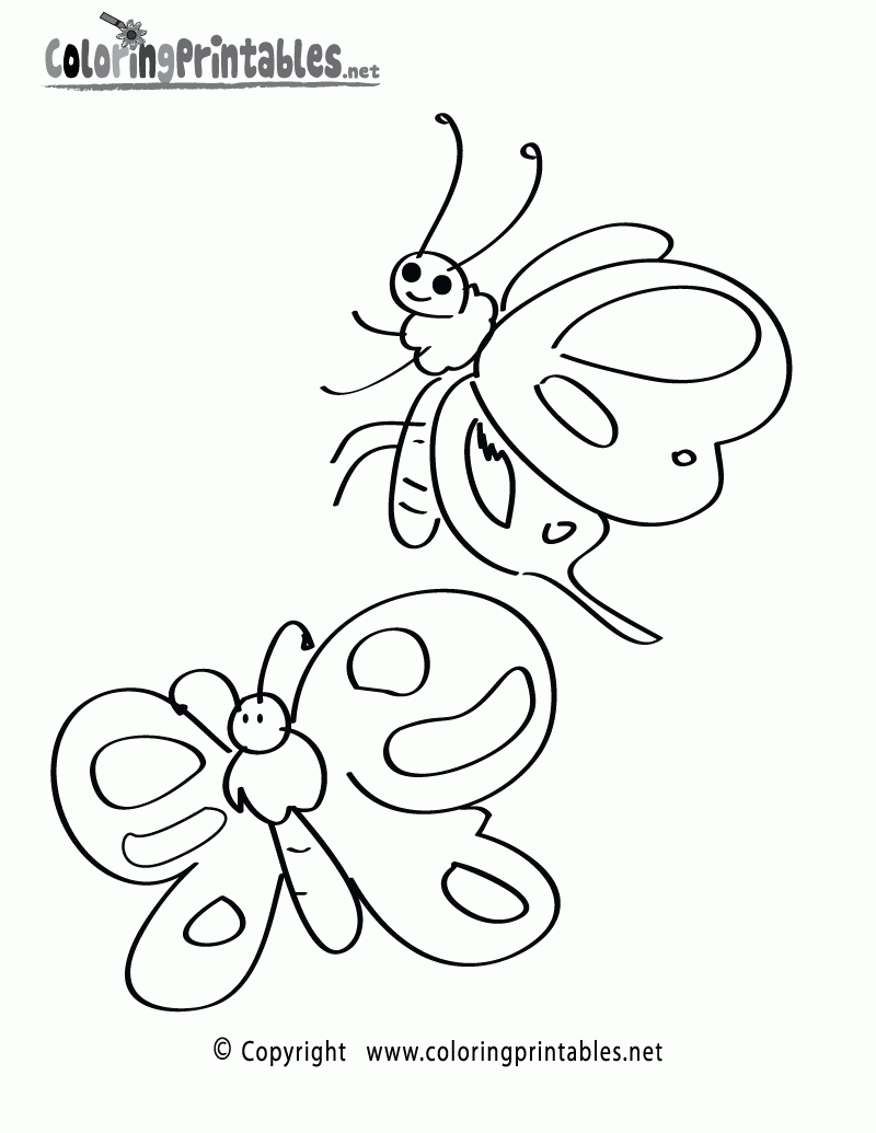 Butterflies Coloring Page A Free Nature Coloring Printable