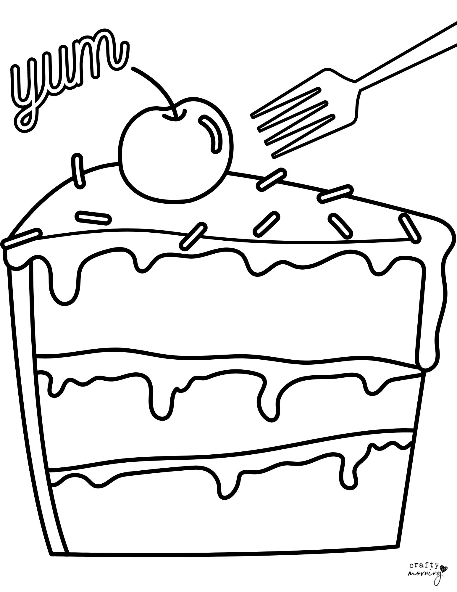 Cake Coloring Page Free