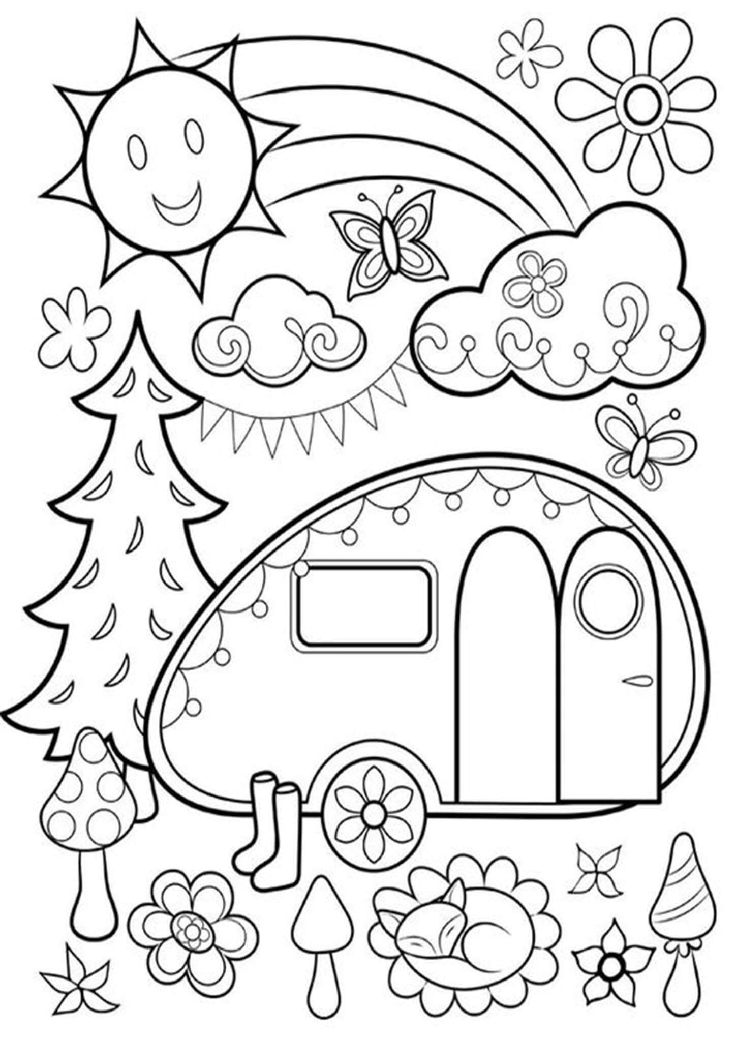 Camping Coloring Pages Free U0026 Printable Worksheets Library