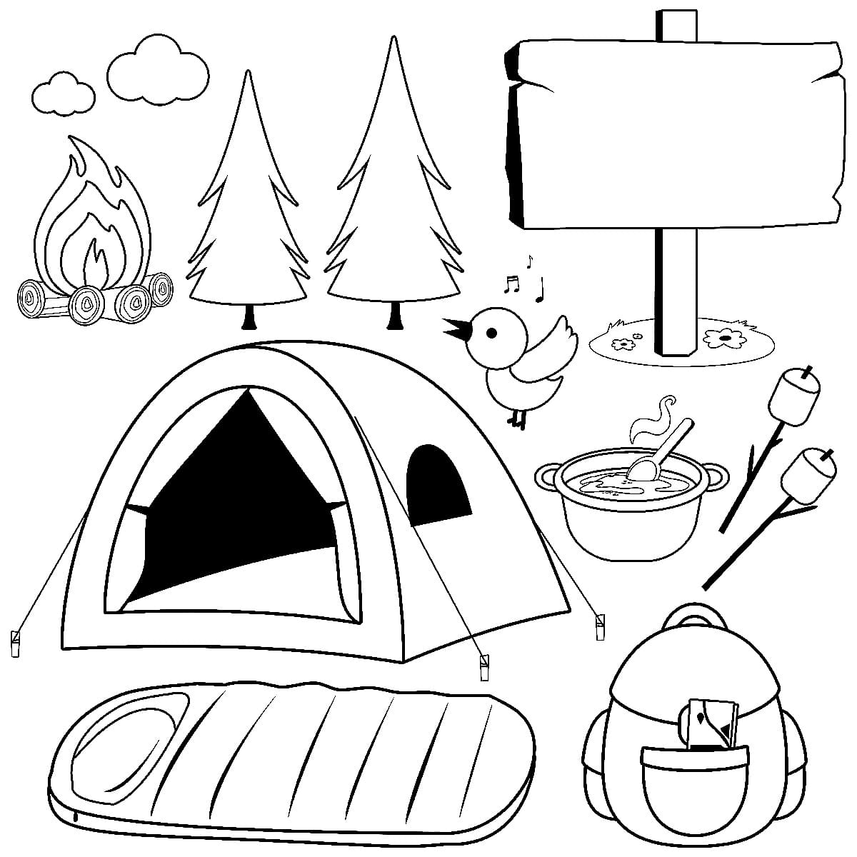 Camping For Kids Coloring Page Download Print Or Color Online For Free