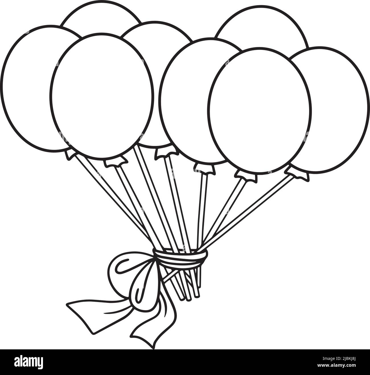 Coloring Page Balloons Black And White Stock Photos Images Alamy