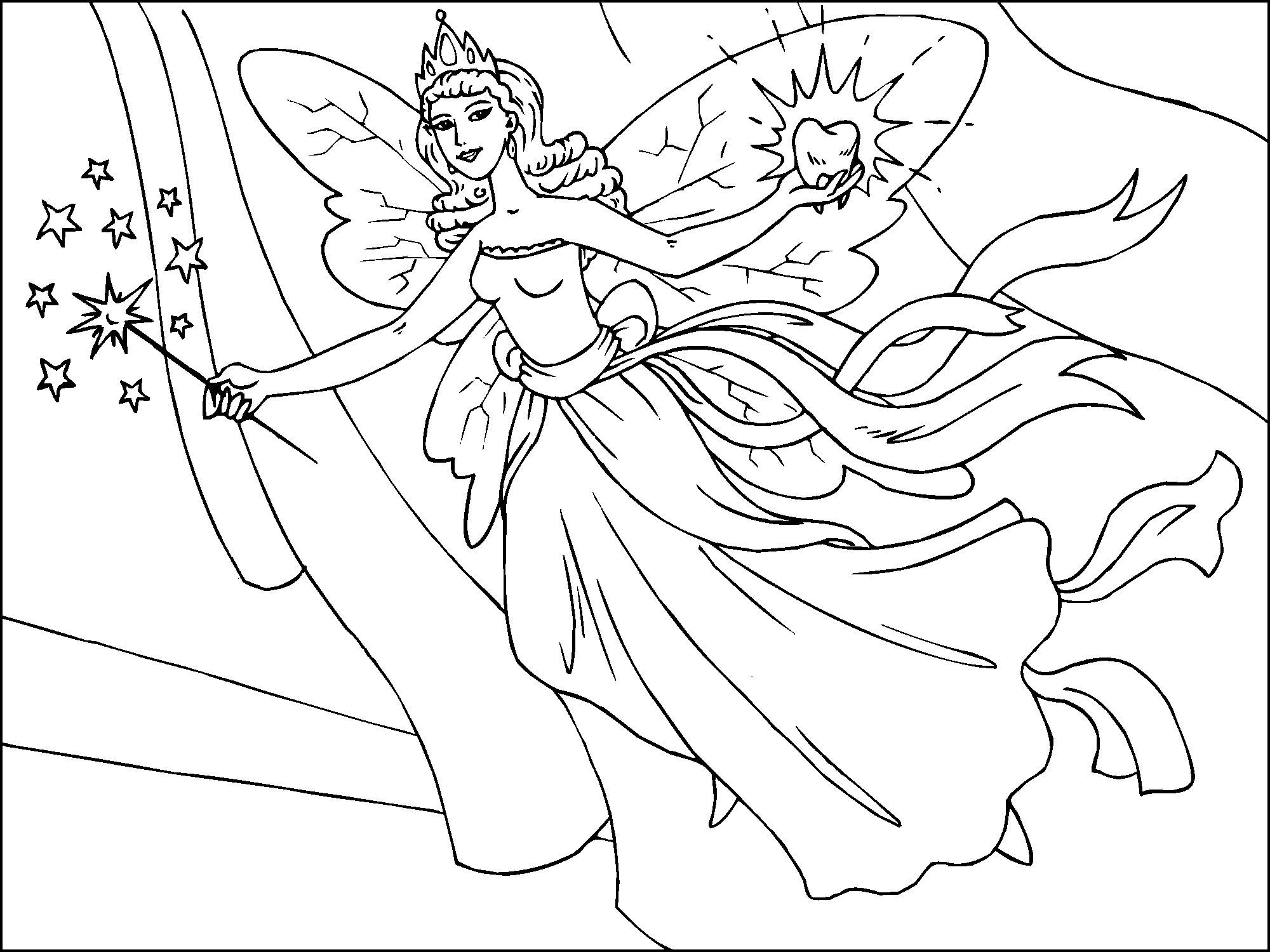 Printable Tooth Fairy Coloring Page