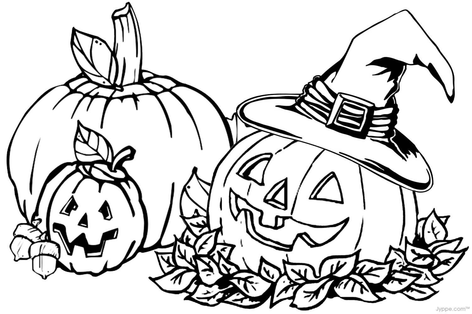 Coloring Pages Fall Halloween Pumpkin Coloring For Kids