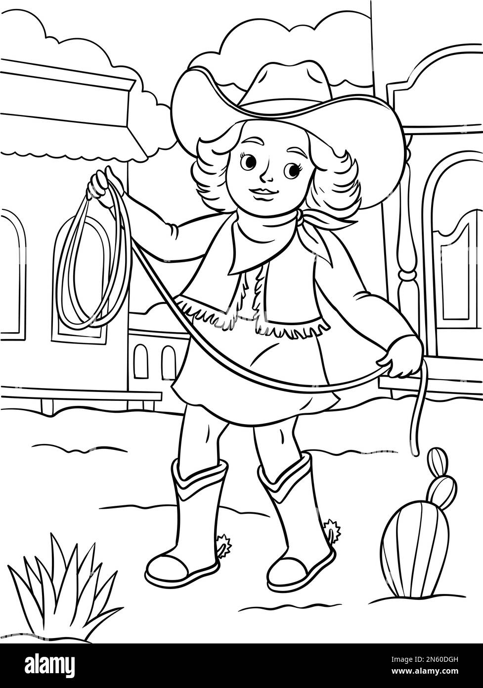 Printable Cowgirl Coloring Pages