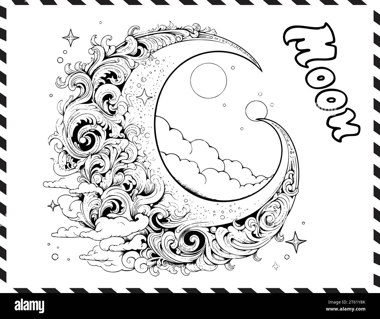 Crescent Moon Coloring Pages Hi res Stock Photography And Images Alamy