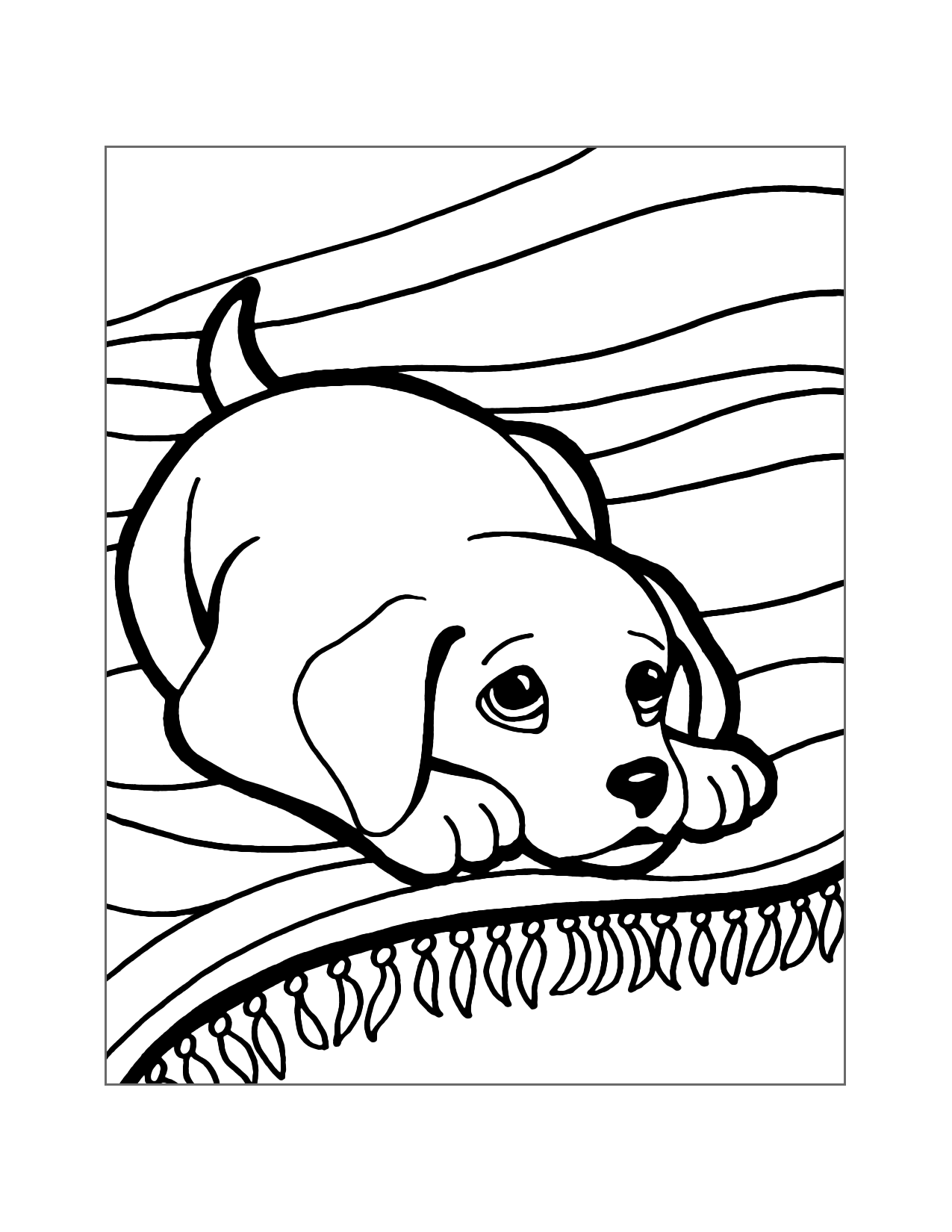 Cute Puppy Printable Coloring Pages
