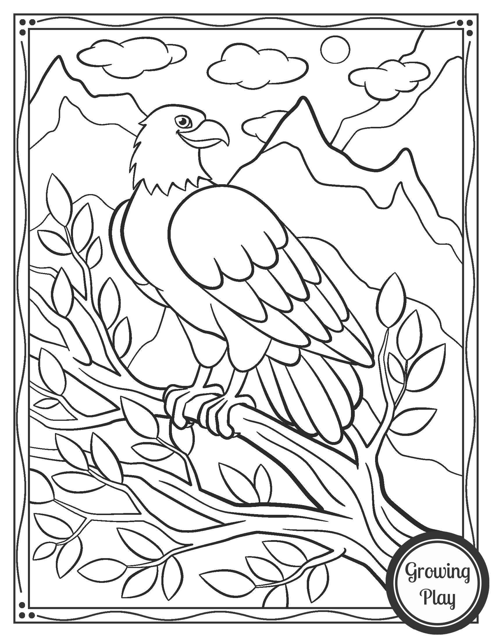 Eagle Coloring Pages Page 1 Growing Play