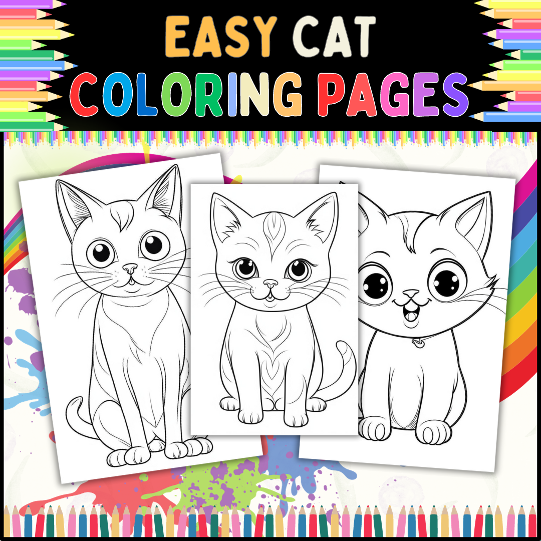 Easy Cat Coloring Pages Fun And Free Coloring Pages For Kids Of 