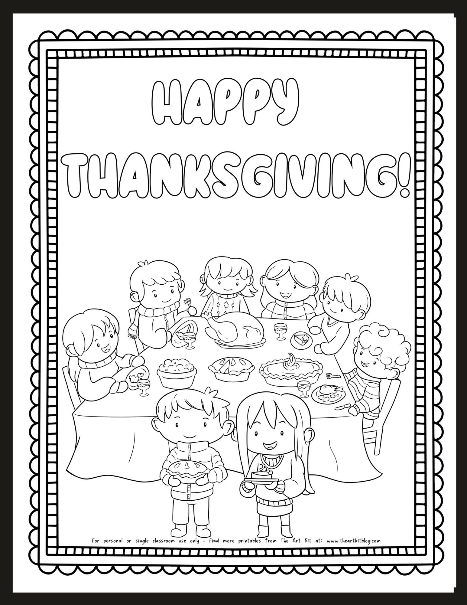 Thanksgiving Coloring Page Printable