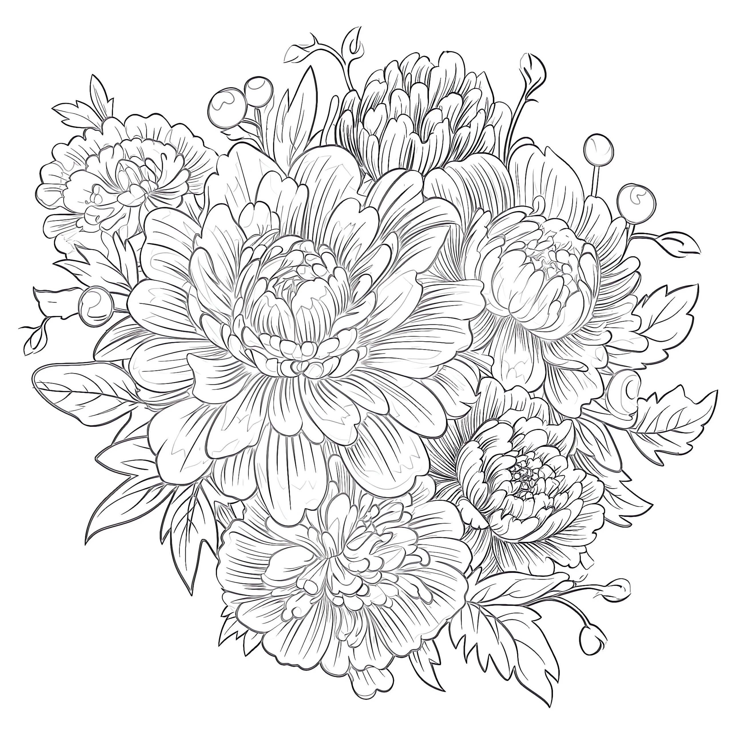 Adult Coloring Pages Flowers Free