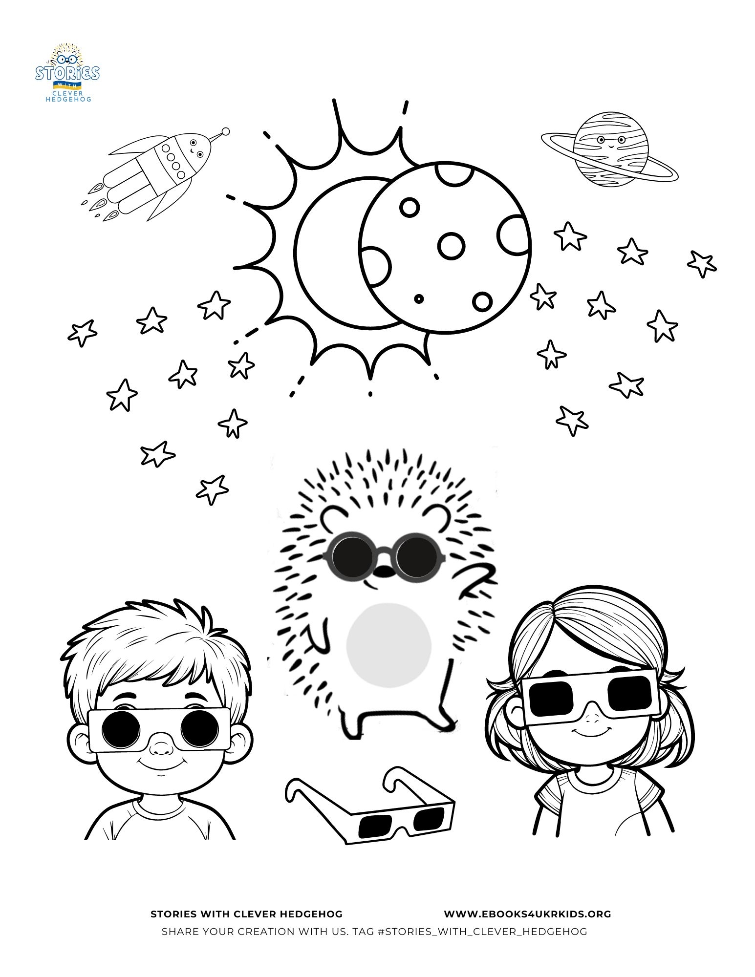 Free Coloring Pages For Kids Free Printouts For Children Stories With Clever Hedgehog