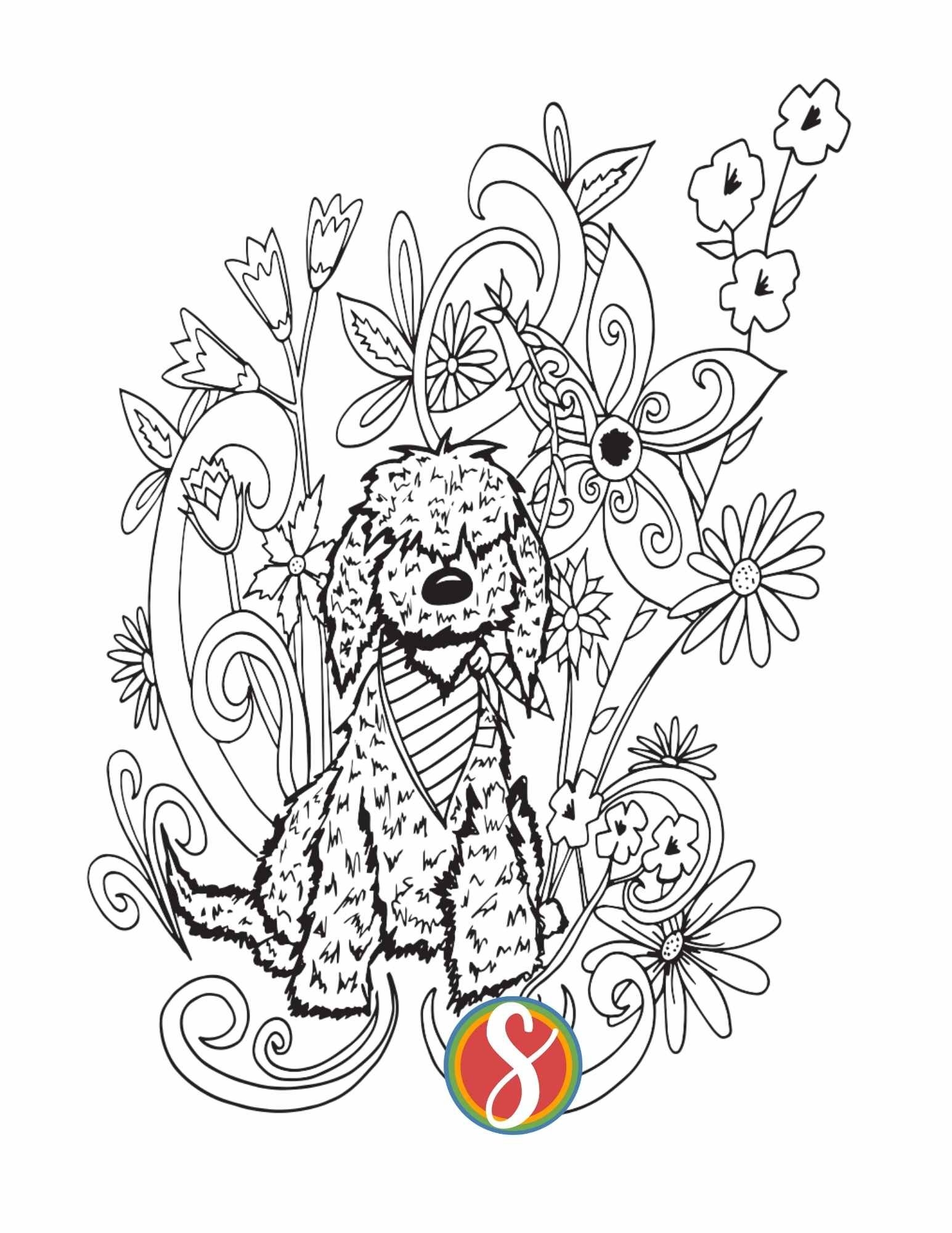 Free Dog Coloring Pages Stevie Doodles