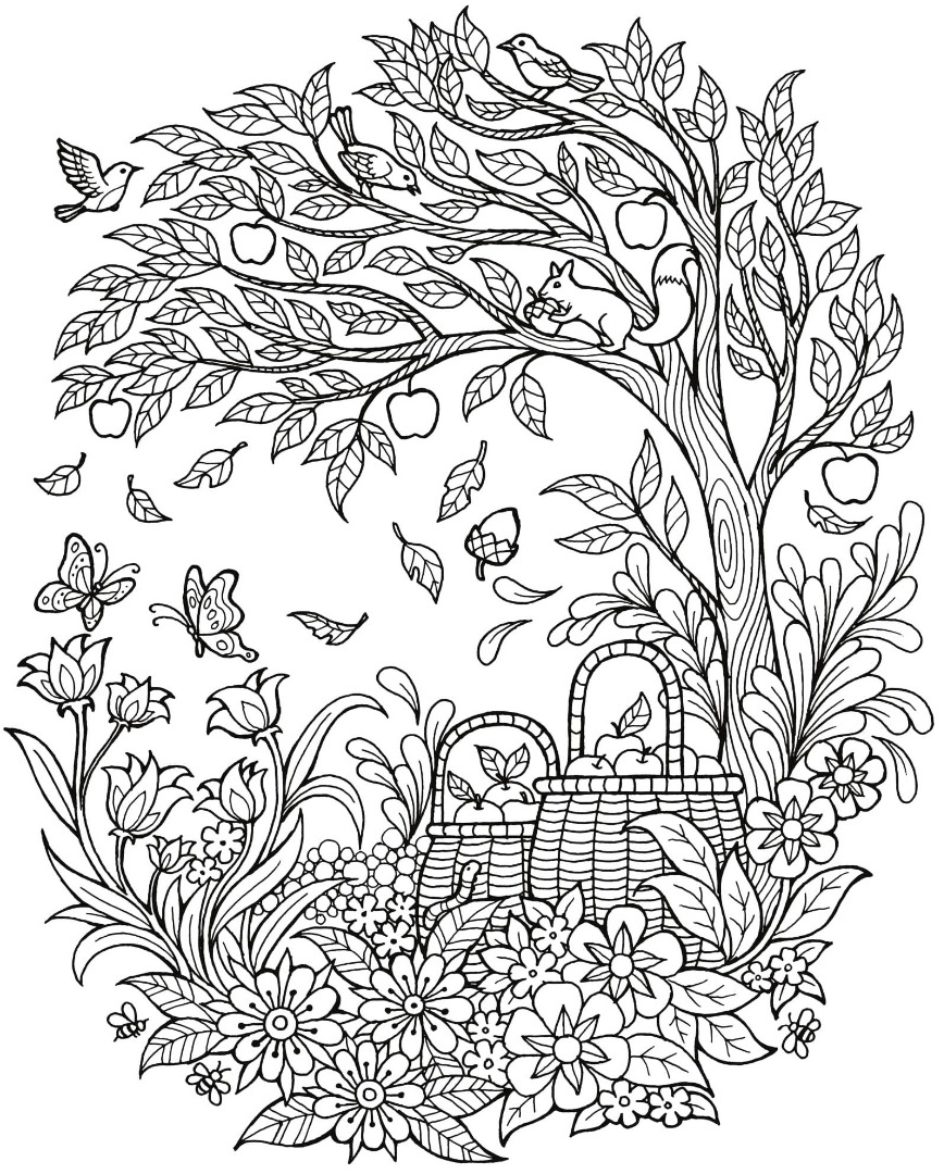 Fall Adult Coloring Pages Free