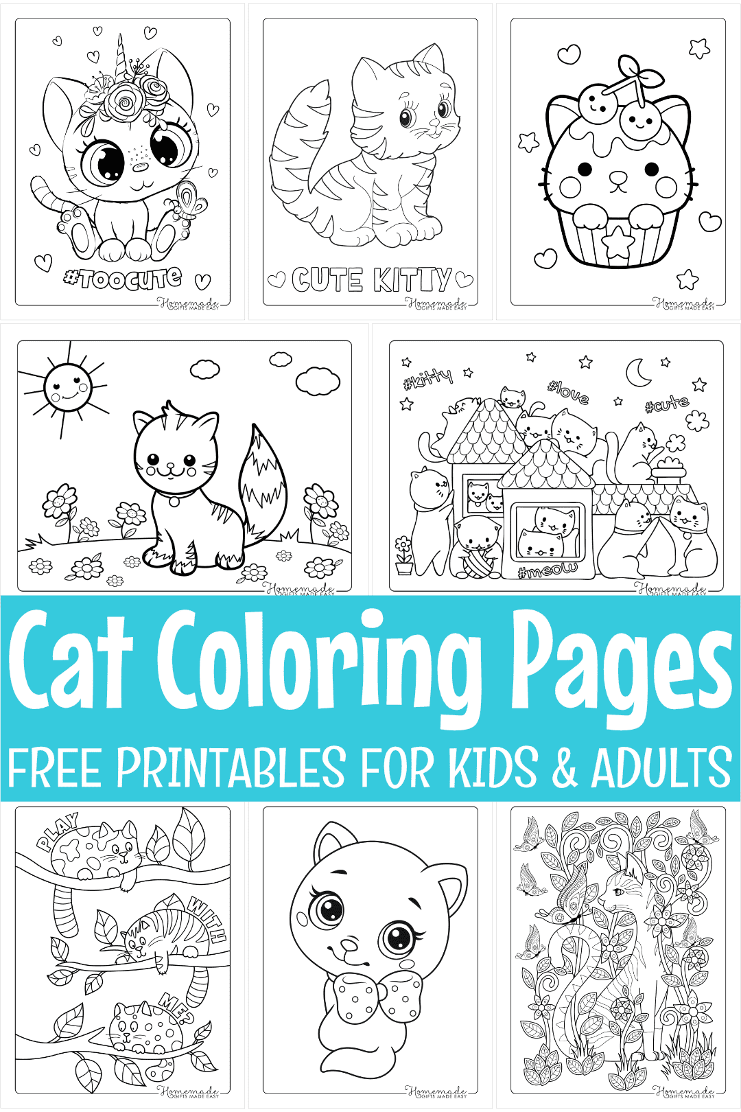 Free Kitten Coloring Pages For Kids Adults PDF Printables 