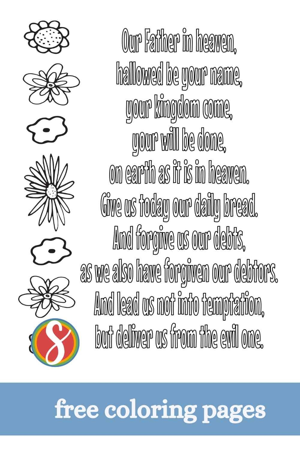 Free Lord s Prayer Coloring Pages Stevie Doodles