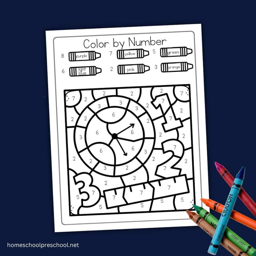 Free Math Color By Number Sheets For Preschool Learning