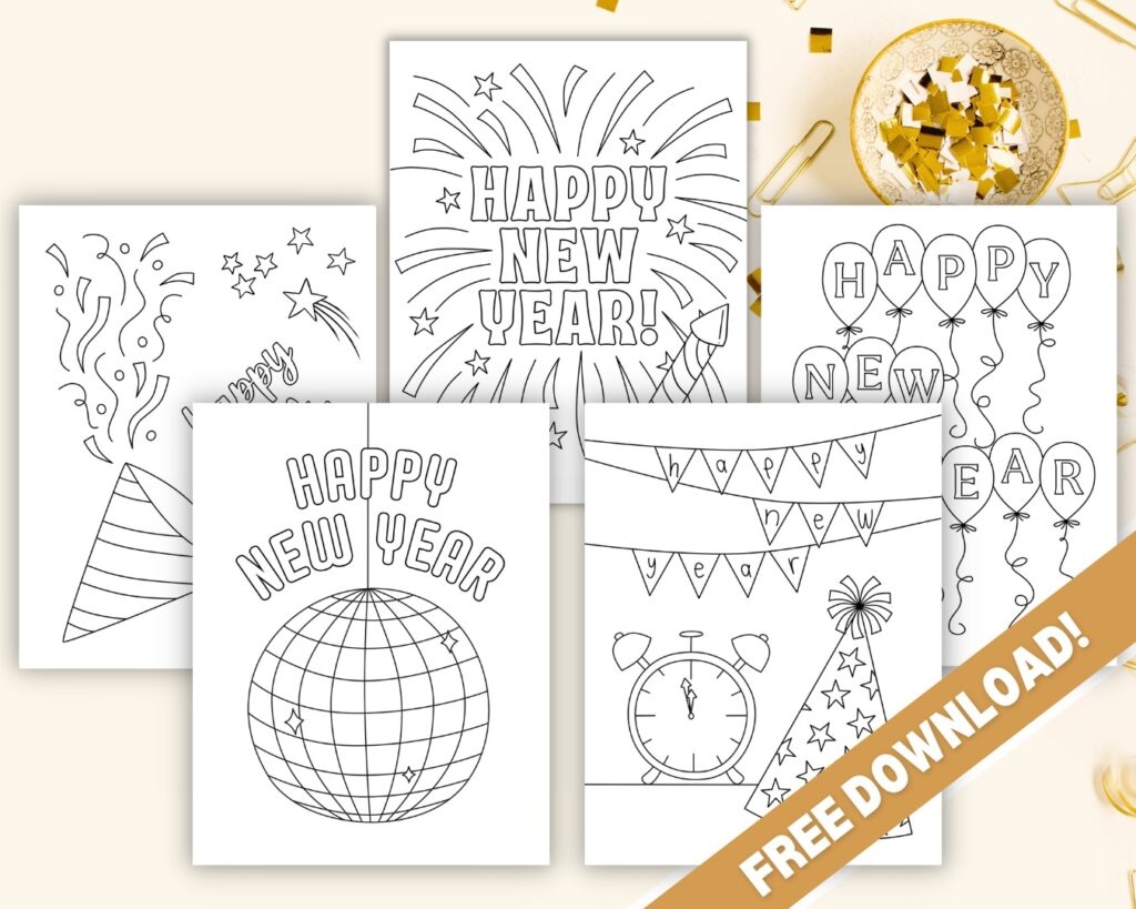 Free New Year s Coloring Pages The Craft at Home Family