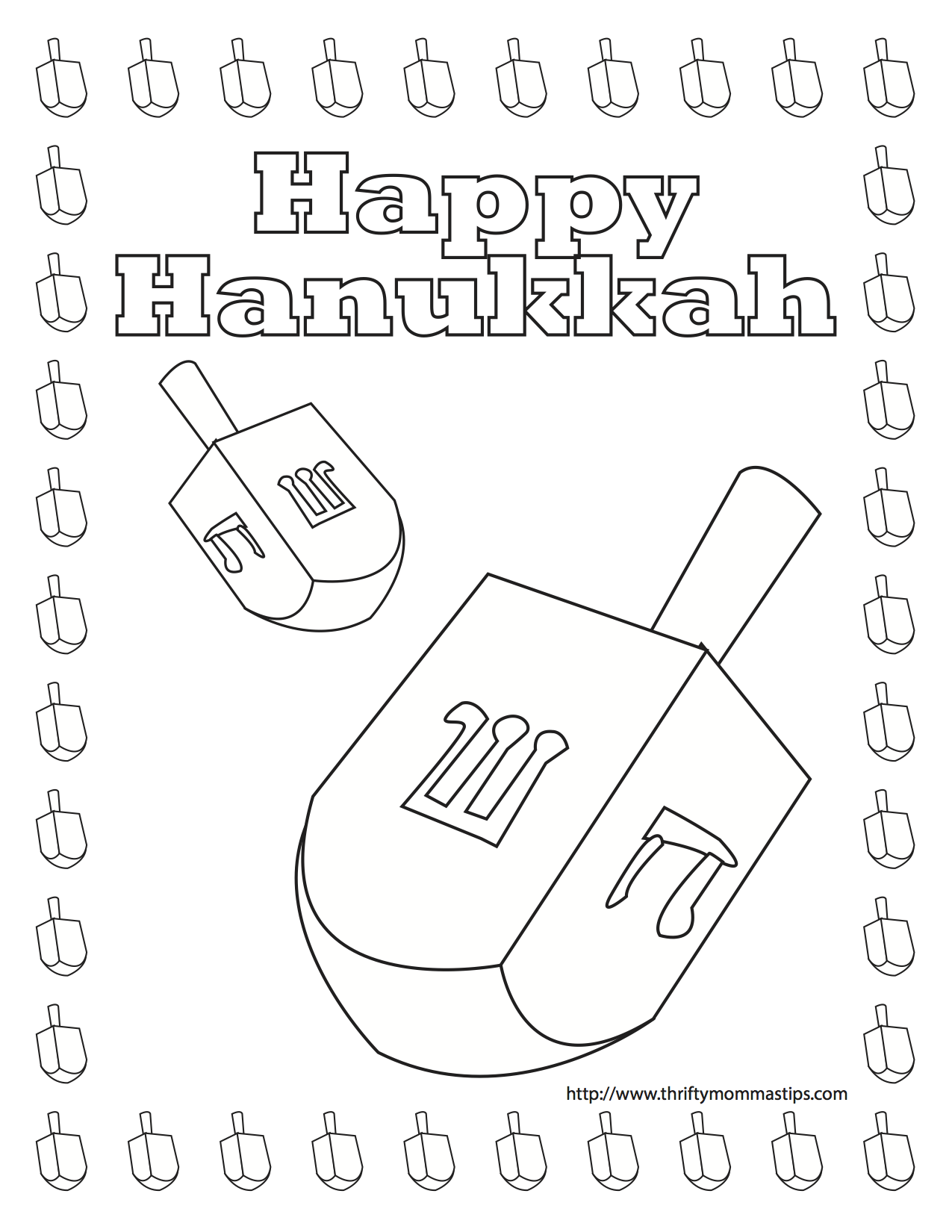 Free Printable Dreidel Coloring Pages Worksheets Library