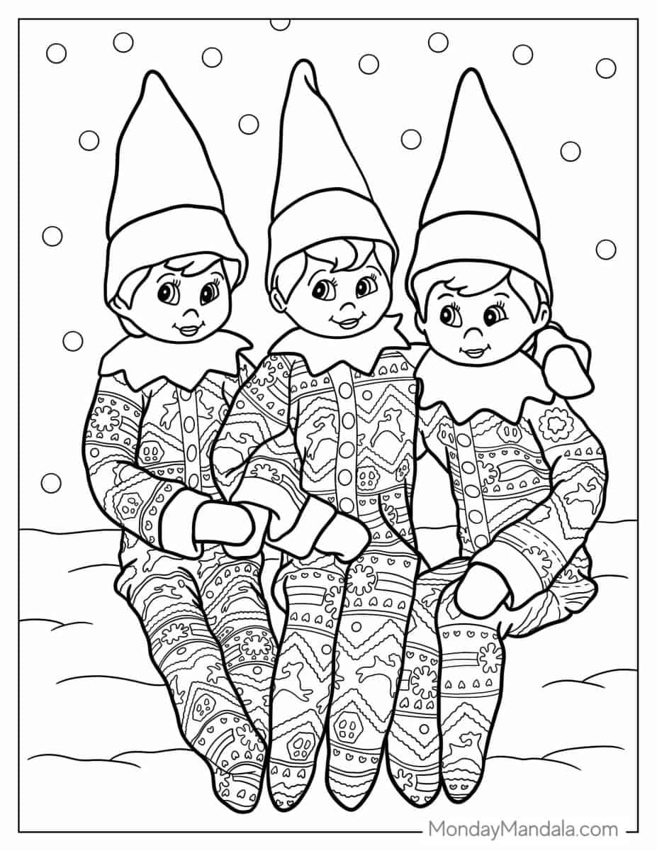 Free Coloring Pages Of Elves