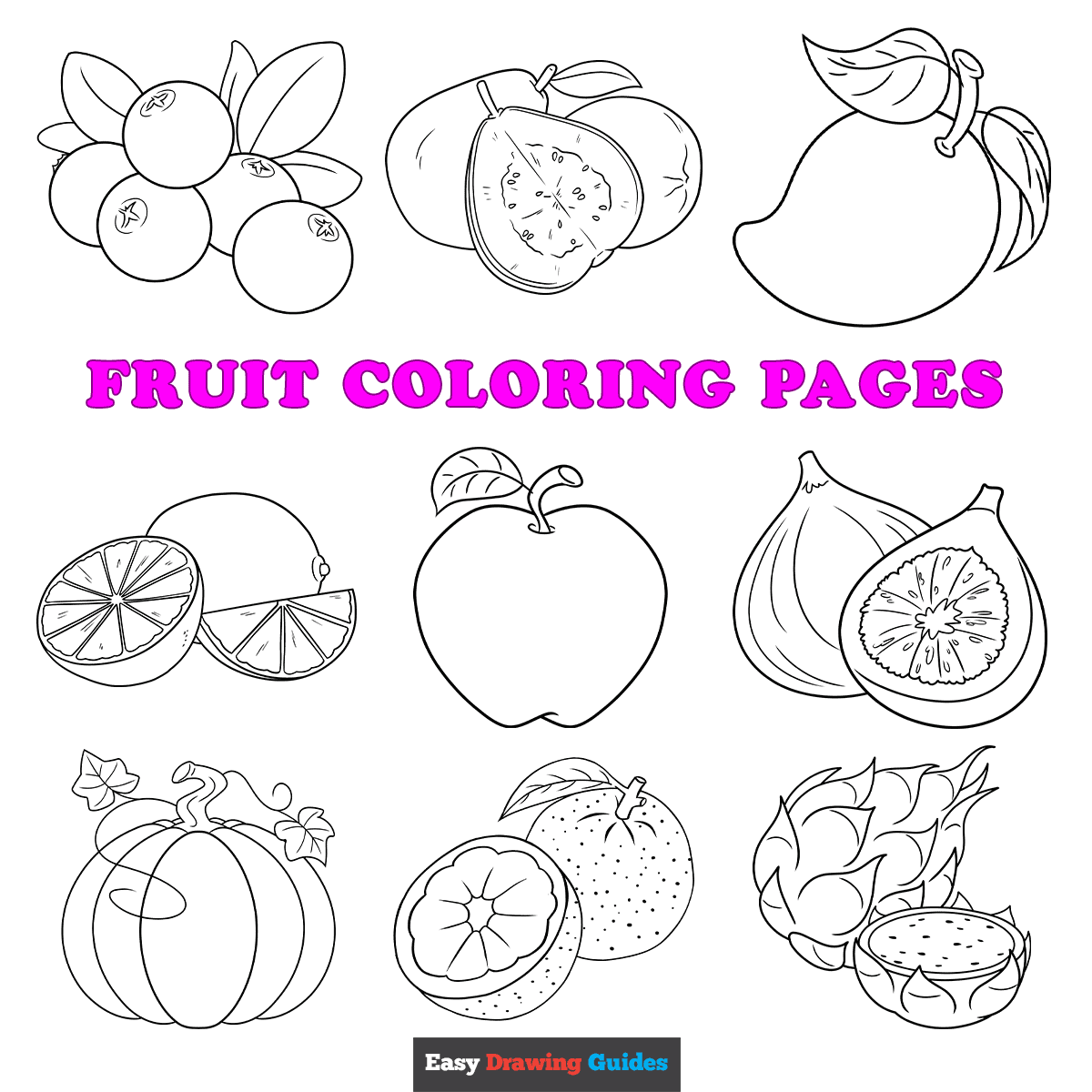 Fruits Printable Coloring Pages