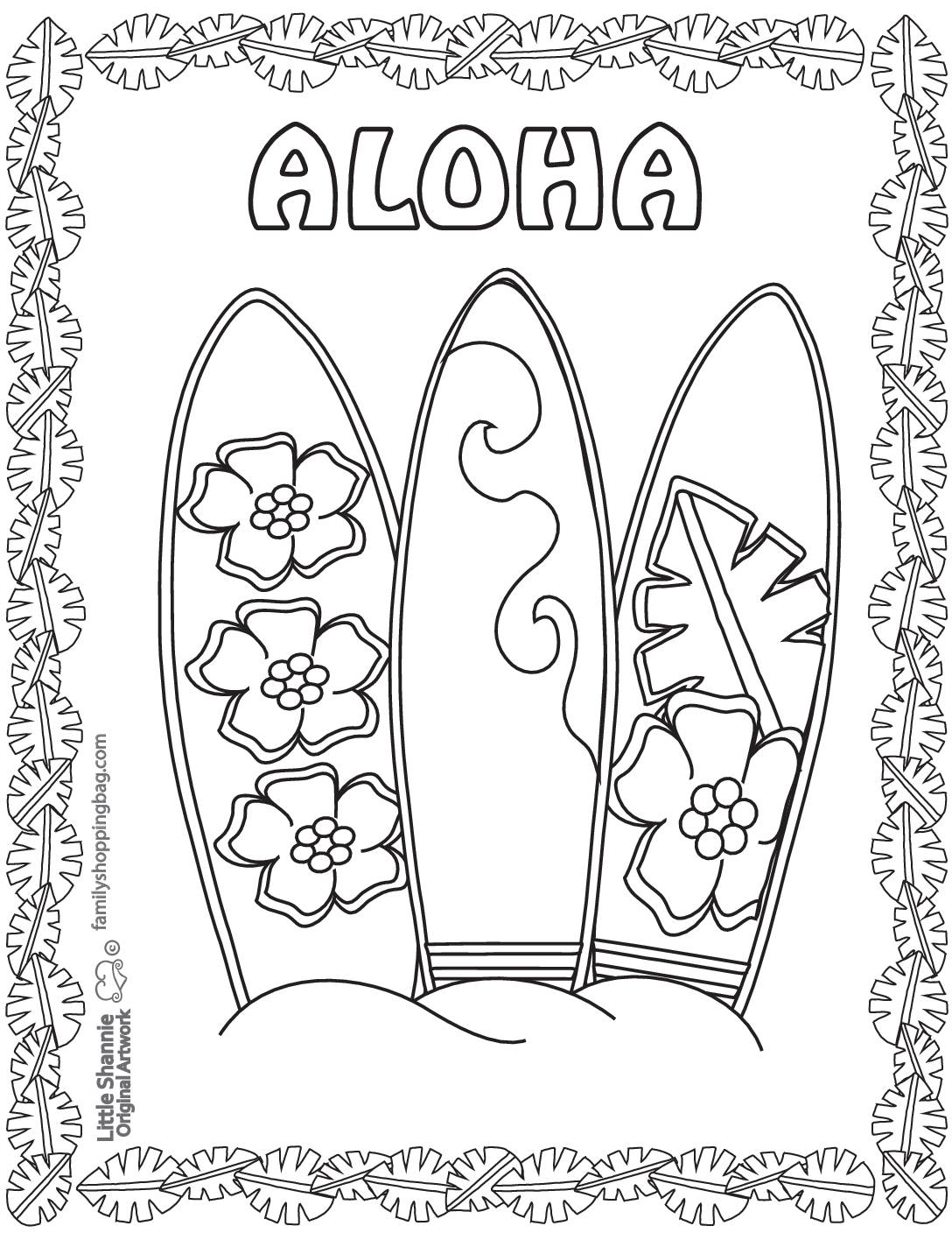 Hawaiian Coloring Pages Free