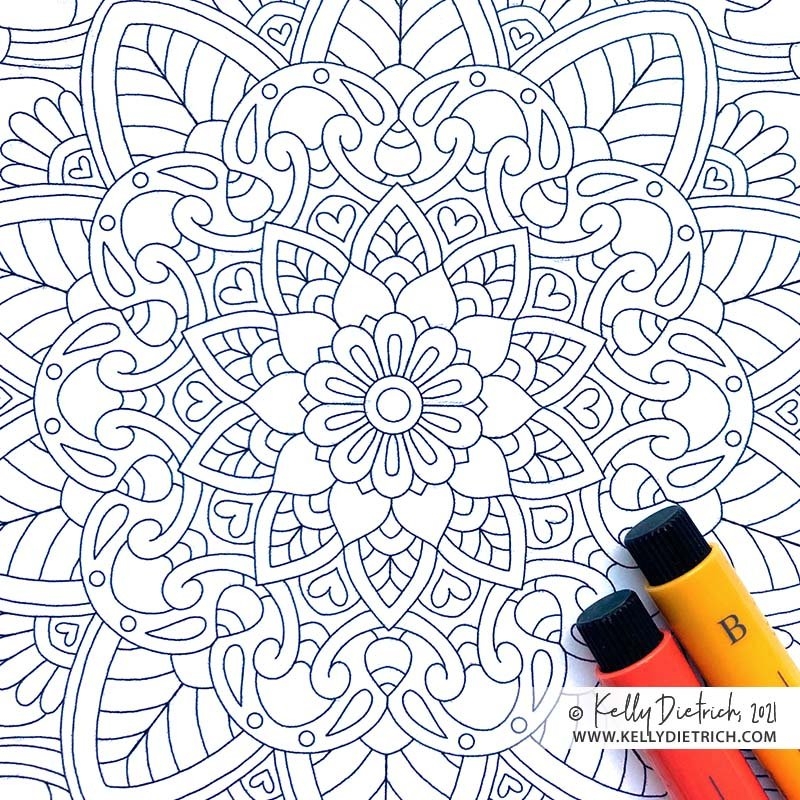 Free Printable Mandala Coloring Pages Kelly Dietrich Mandala Art Worksheets Library