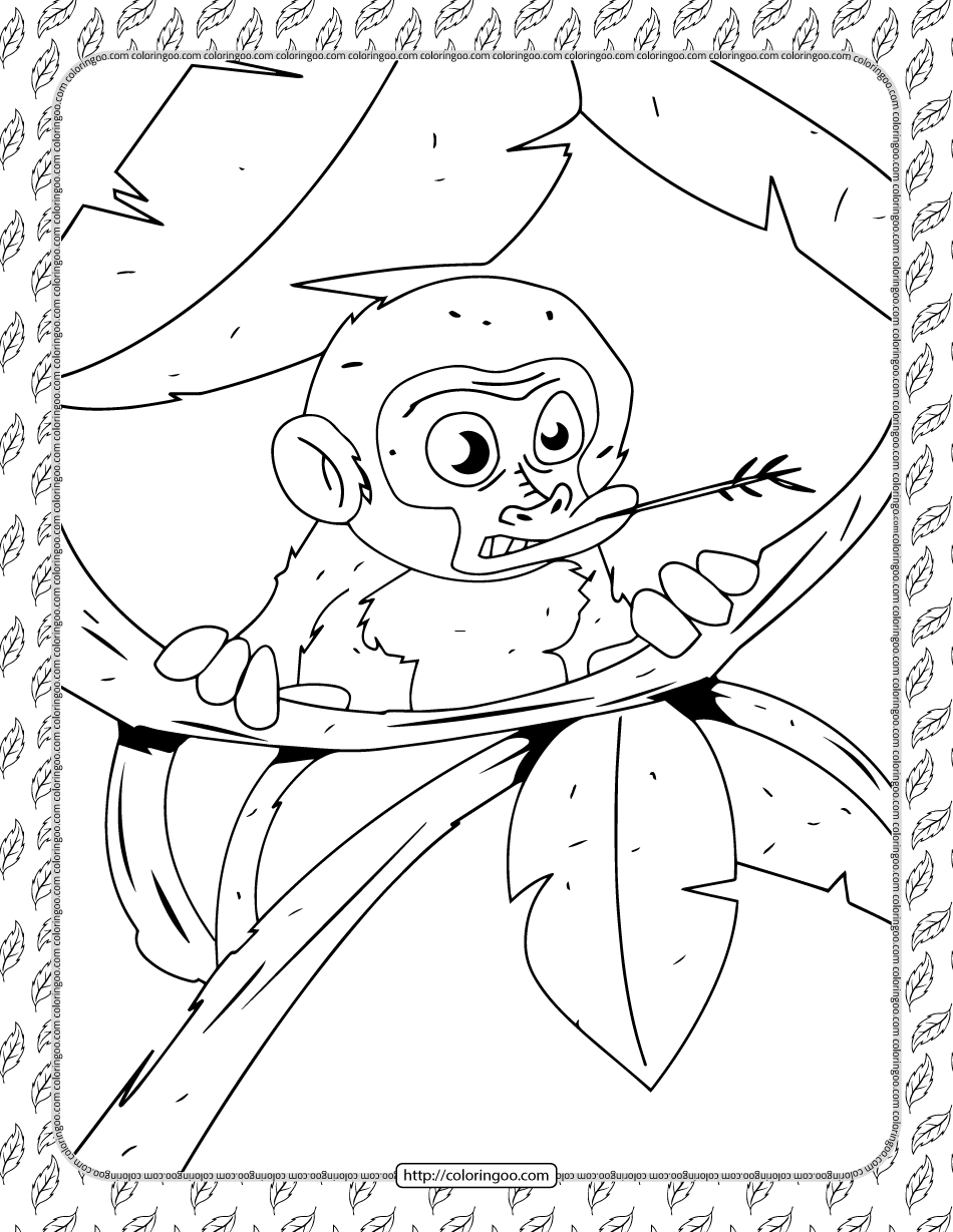 Free Printable Monkey Coloring Pages