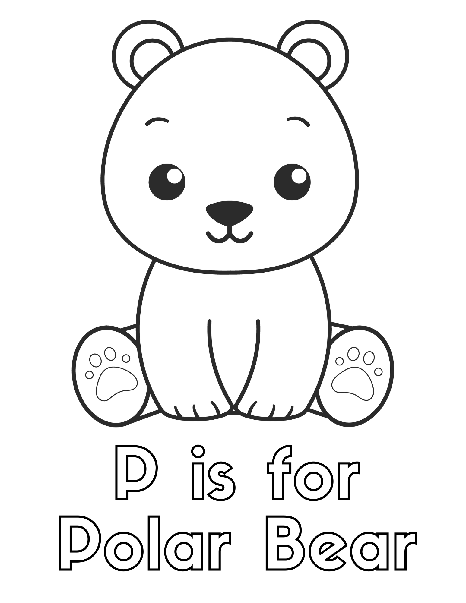 Polar Bear Printable Coloring Pages
