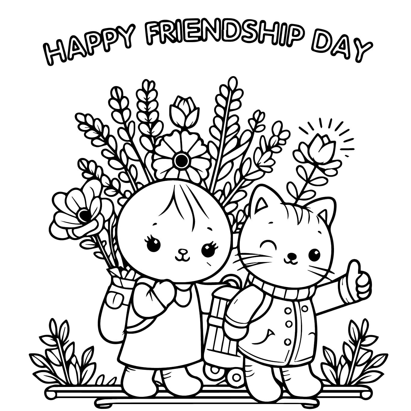 Friendship Day Free Coloring Page Download Print Or Color Online For Free