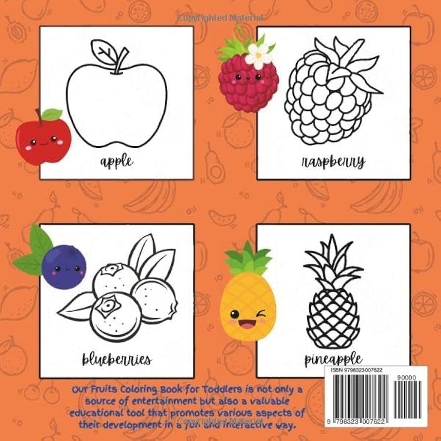 Fruits Coloring Book For Toddlers Easy Coloring Pages For Toddlers And Young Children Featuring Strawberries Bananas Peach Watermelon And More For And Simple Designs Perfect For Kids Ages 1 4 Lavender 