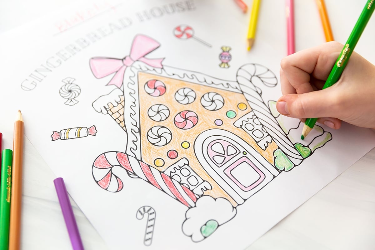 Gingerbread House Coloring Pages Free Printable PDFs Pizzazzerie