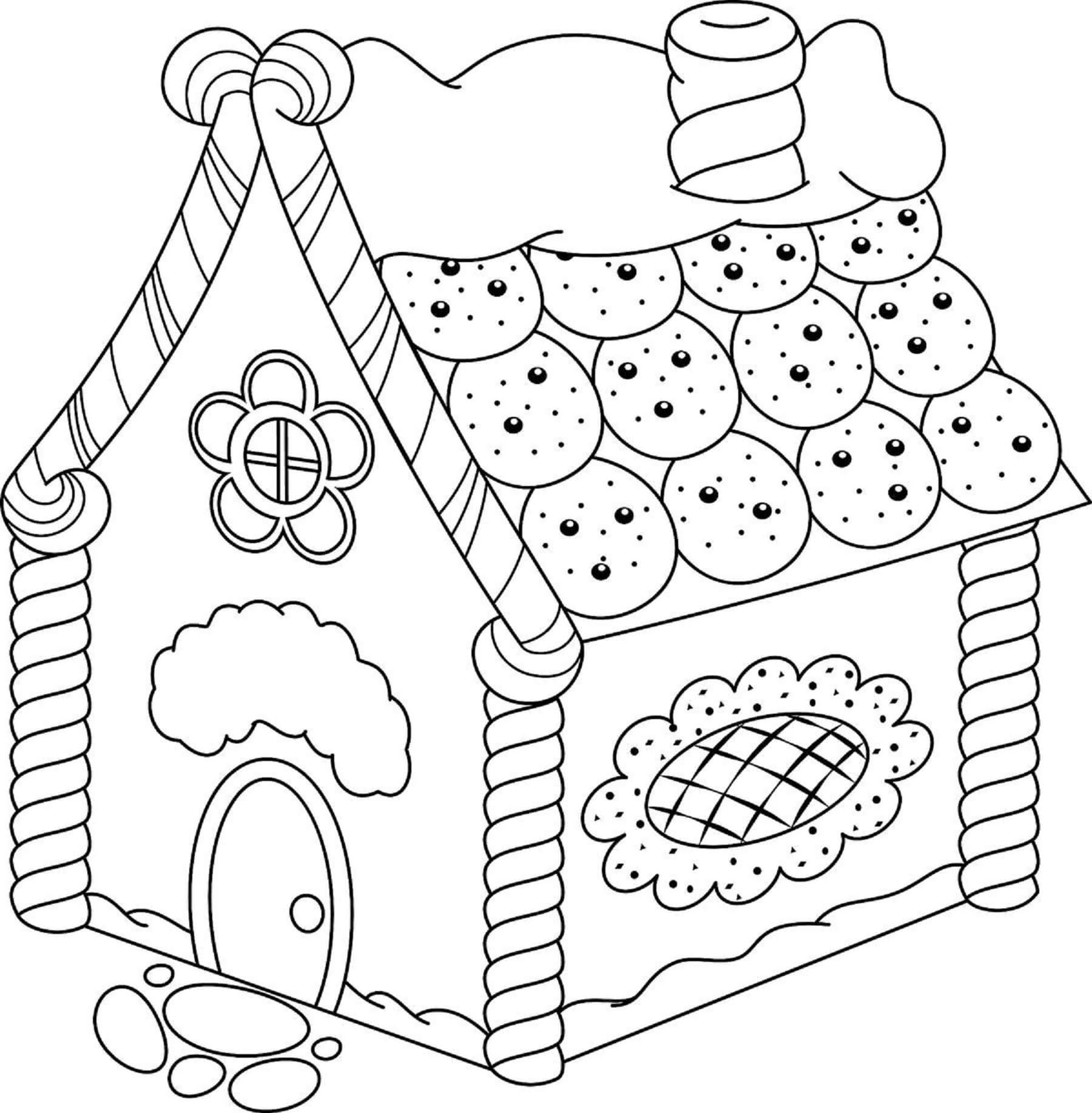 Free Gingerbread House Coloring Page